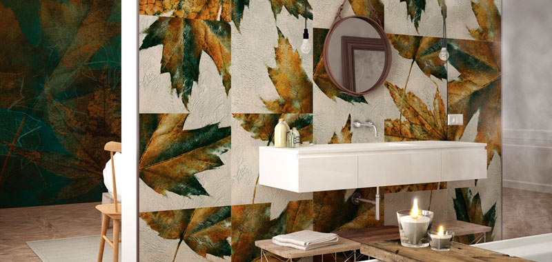 inkiostro bianco decorar con papel las paredes del baño